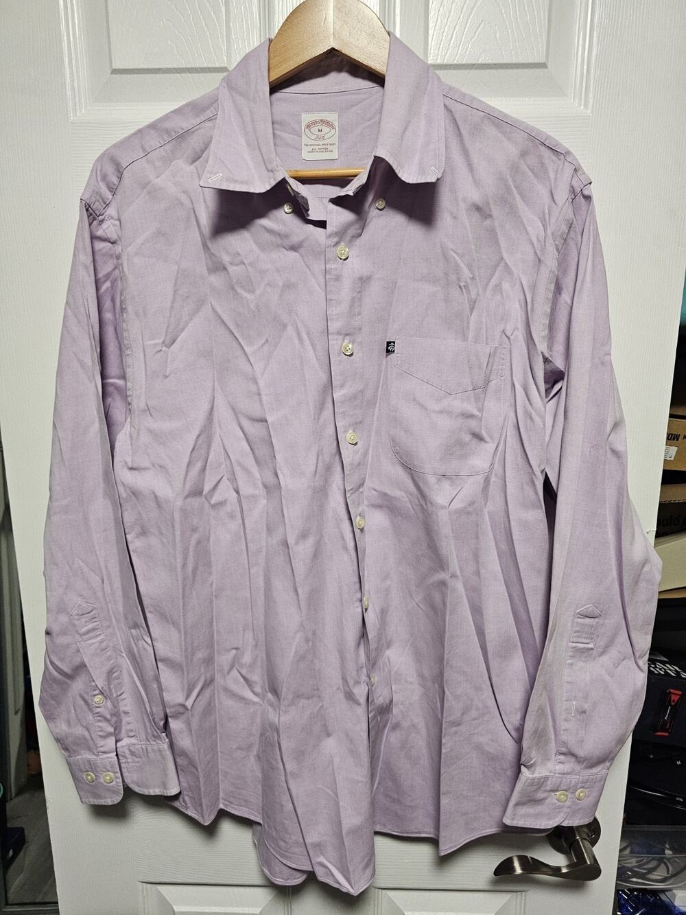 Brooks Brothers Long Sleeve Button Front Cotton Sport Shirt. Purple, Men's M